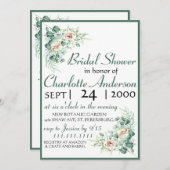 CUTE Elegant Eucalyptus Bridal Shower Invitation Kaart (Voorkant / Achterkant)