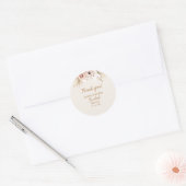 Cute Elegant Flowers Boho Bridal Shower Ronde Sticker (Envelop)
