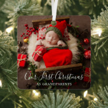 Cute Elegant Foto grootouders Eerste Kerstmis