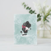 Cute elegant Franse poodle girly cartoon Briefkaart (Staand voorkant)