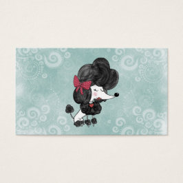 Cute elegant Franse poodle girly cartoon Visitekaartjes