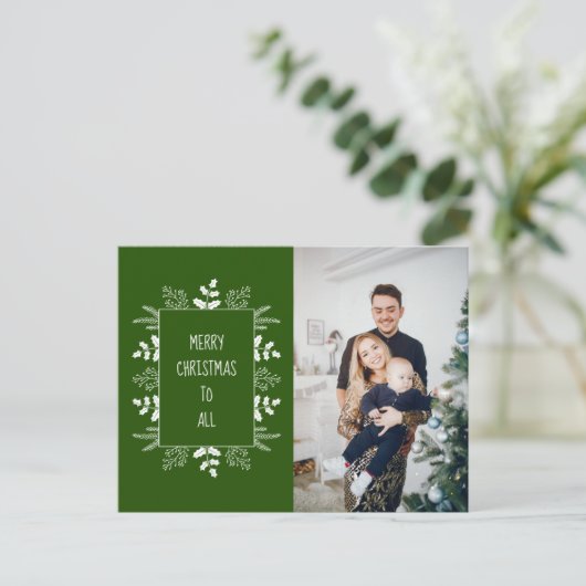 Cute Elegant Holiday Foto Feestdagenkaart (Staand voorkant)