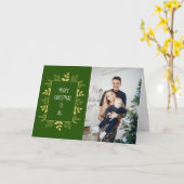 Cute Elegant Holiday Photo Card Kaart (Gele Bloem)