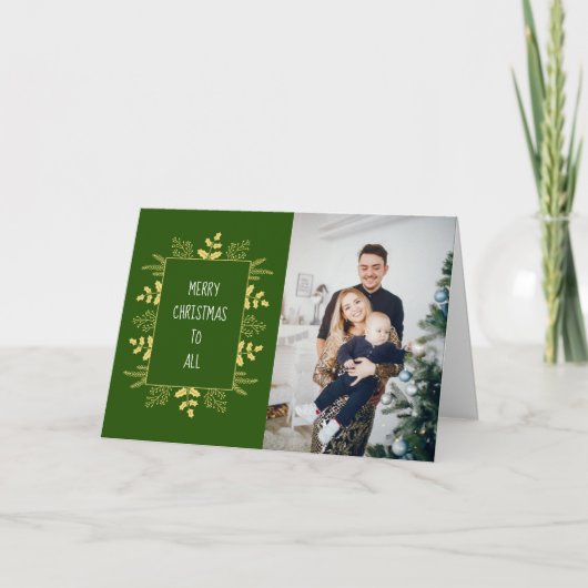 Cute Elegant Holiday Photo Card Kaart (Voorkant)