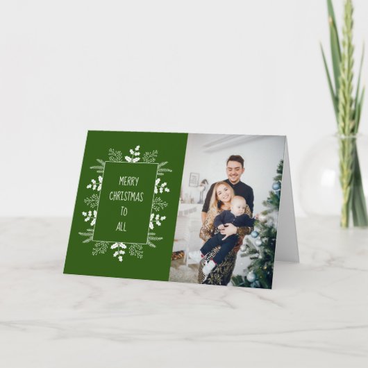 Cute Elegant Holiday Photo Card Kaart (Voorkant)