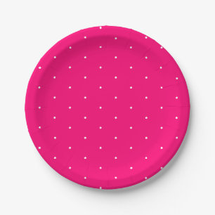 Cute elegant hot roze witte piepkleine polka stipp papieren bordje