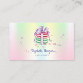 Cute Elegant Macarons, Sweets, Holographic Visitekaartje (Voorkant)