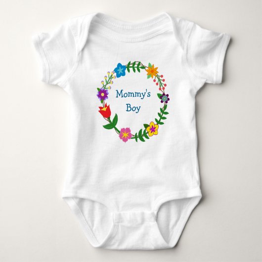 Cute Elegant mammys Boy Love Floral Lijst Flowers Romper (Voorkant)