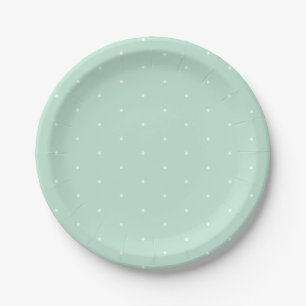 Cute elegant maritime oam mint green mint polka pu papieren bordje