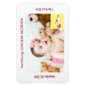 Cute Elegant New Baby Unicorn Birth Notice Magneet (Verticaal)