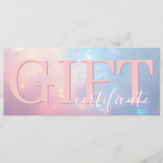 Cute Elegant Opal Pink Pastel Gift Certificate Save The Date (Voorkant)