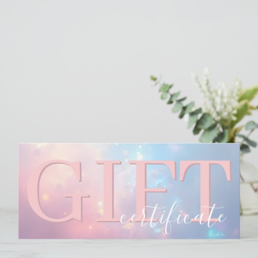 Cute Elegant Opal Pink Pastel Gift Certificate Save The Date (Staand voorkant)