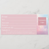 Cute Elegant Opal Pink Pastel Gift Certificate Save The Date (Achterkant)