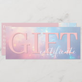 Cute Elegant Opal Pink Pastel Gift Certificate Save The Date (Voorkant / Achterkant)