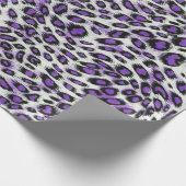 Cute Elegant Paars Leopard Animal Print Cadeaupapier (Hoek)