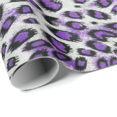 Cute Elegant Paars Leopard Animal Print Cadeaupapier (Rol Hoek)