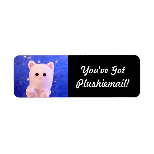 Cute Elegant Personalized Photo Mail Plushiemail Etiket (Voorkant)