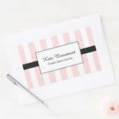 Cute Elegant Pink and White Stripes Rechthoekige Sticker (Envelop)