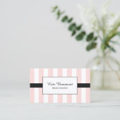Cute Elegant Pink and White Stripes Visitekaartje (Staand voorkant)