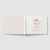 Cute Elegant Pink Floral Bunny & Birds Baby shower Gastenboek (Volledig)