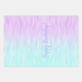 Cute Elegant Pink Violet Blue Pastel Ombre  Inpakpapier Vel
