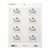 Cute Elegant Potted Leafy Succulent Planten Addres Etiket (Full Sheet)