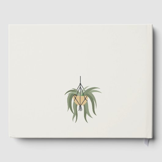 Cute Elegant Potted Leafy Succulent Planten Weddin Gastenboek (Achterkant)