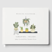 Cute Elegant Potted Leafy Succulent Planten Weddin Gastenboek (Voorkant)