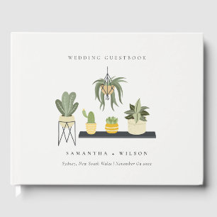 Cute Elegant Potted Leafy Succulent Planten Weddin Gastenboek