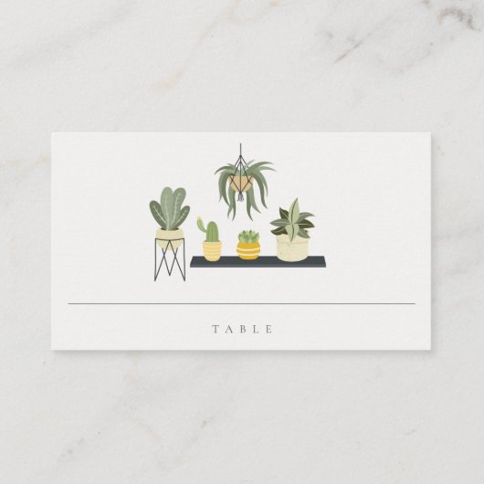 Cute Elegant Potted Leafy Succulent Planten Weddin Plaatskaartje (Achterkant)