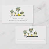 Cute Elegant Potted Leafy Succulent Planten Weddin Plaatskaartje (Voorkant / Achterkant)