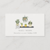 Cute Elegant Potted Leafy Succulent Planten Weddin Plaatskaartje (Voorkant)