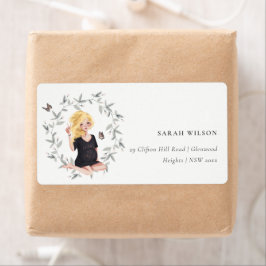 Cute Elegant Protant Women Foliage Address Label