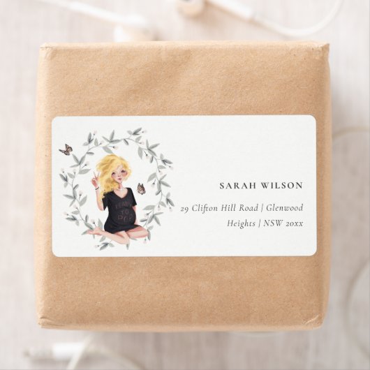 Cute Elegant Protant Women Foliage Address Label (Insitu)