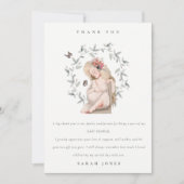 Cute Elegant Protant Women Foliage Baby shower Bedankkaart (Voorkant)