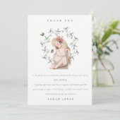Cute Elegant Protant Women Foliage Baby shower Bedankkaart (Staand voorkant)
