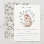 Cute Elegant Protant Women Foliage Baby shower Bedankkaart (Voorkant / Achterkant)