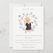 Cute Elegant Protant Women Foliage Baby shower Bedankkaart (Voorkant)