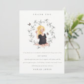 Cute Elegant Protant Women Foliage Baby shower Bedankkaart (Staand voorkant)