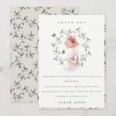 Cute Elegant Protant Women Foliage Baby shower Bedankkaart (Voorkant / Achterkant)