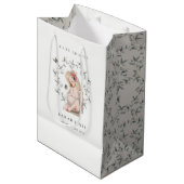 Cute Elegant Protant Women Foliage Baby shower Medium Cadeauzakje (Voorkant Gekanteld)