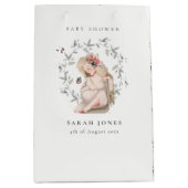 Cute Elegant Protant Women Foliage Baby shower Medium Cadeauzakje (Voorkant)