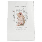 Cute Elegant Protant Women Foliage Baby shower Medium Cadeauzakje (Achterkant)
