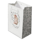 Cute Elegant Protant Women Foliage Baby shower Medium Cadeauzakje (Achterkant Gekanteld)