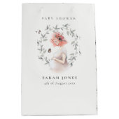 Cute Elegant Protant Women Foliage Baby shower Medium Cadeauzakje (Voorkant)