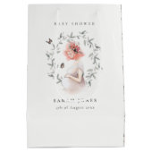 Cute Elegant Protant Women Foliage Baby shower Medium Cadeauzakje (Achterkant)