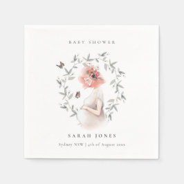 Cute Elegant Protant Women Foliage Baby shower Servet