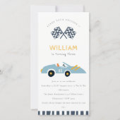 Cute Elegant Race Auto Kinder Elke zondag Uitnodig Bedankkaart (Voorkant)