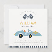 Cute Elegant Race Auto Kinder Elke zondag Uitnodig Kaart (Voorkant)