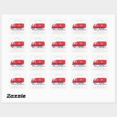 Cute Elegant Red Garbage Trash Truck Kinder Addres Vierkante Sticker (Vel)